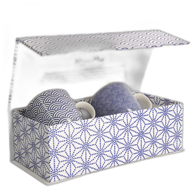 Nippon Blue Mug Giftset 2pcs 8.5x10.2cm 380ml Wave & Dots product image